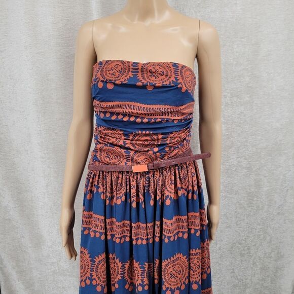 Girls from Savoy Anthropologie Oxidized Medallions Dress Strapless Women's M - Picture 9 of 13